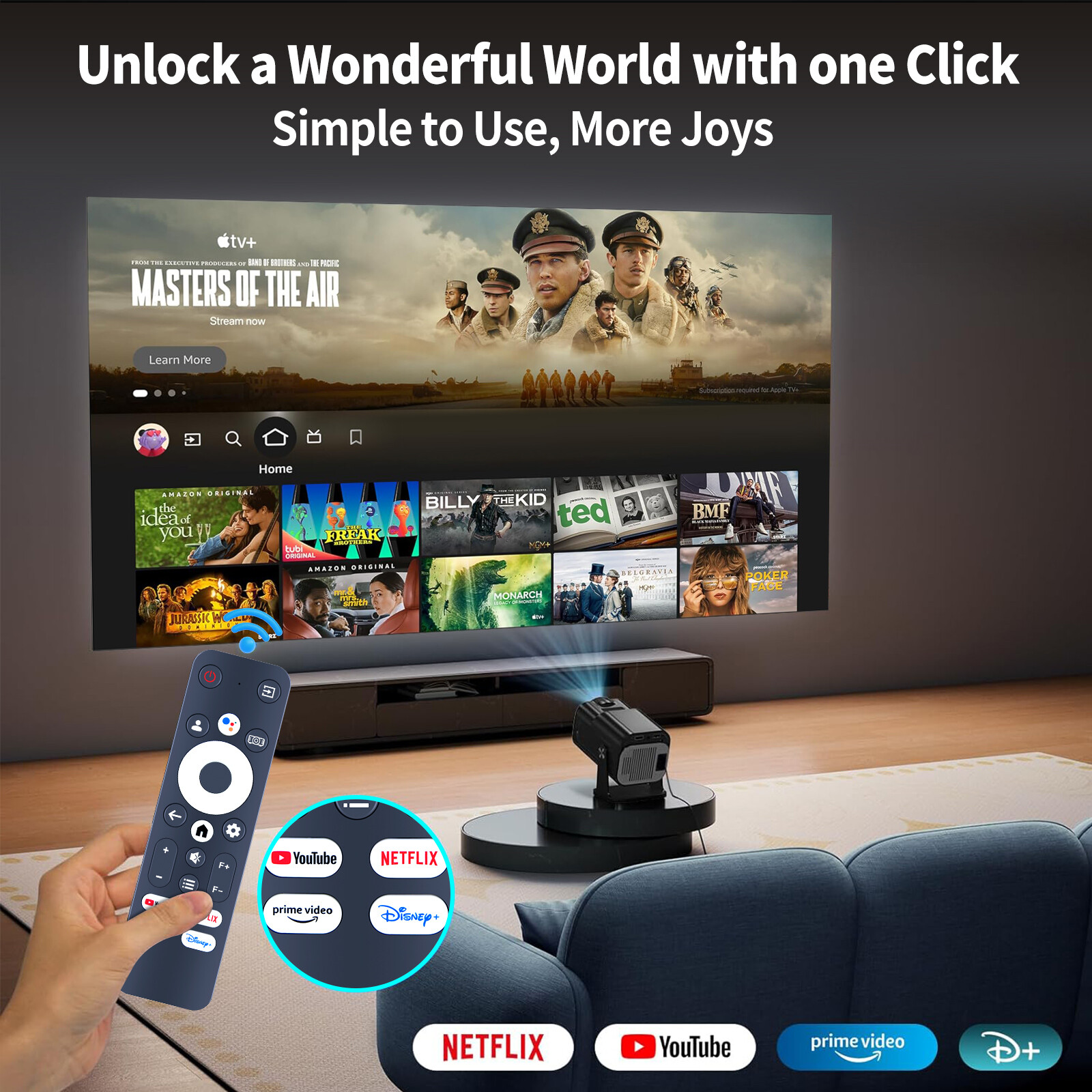 Voice Remote Control For PUTRIMS K12 4K Smart Projector