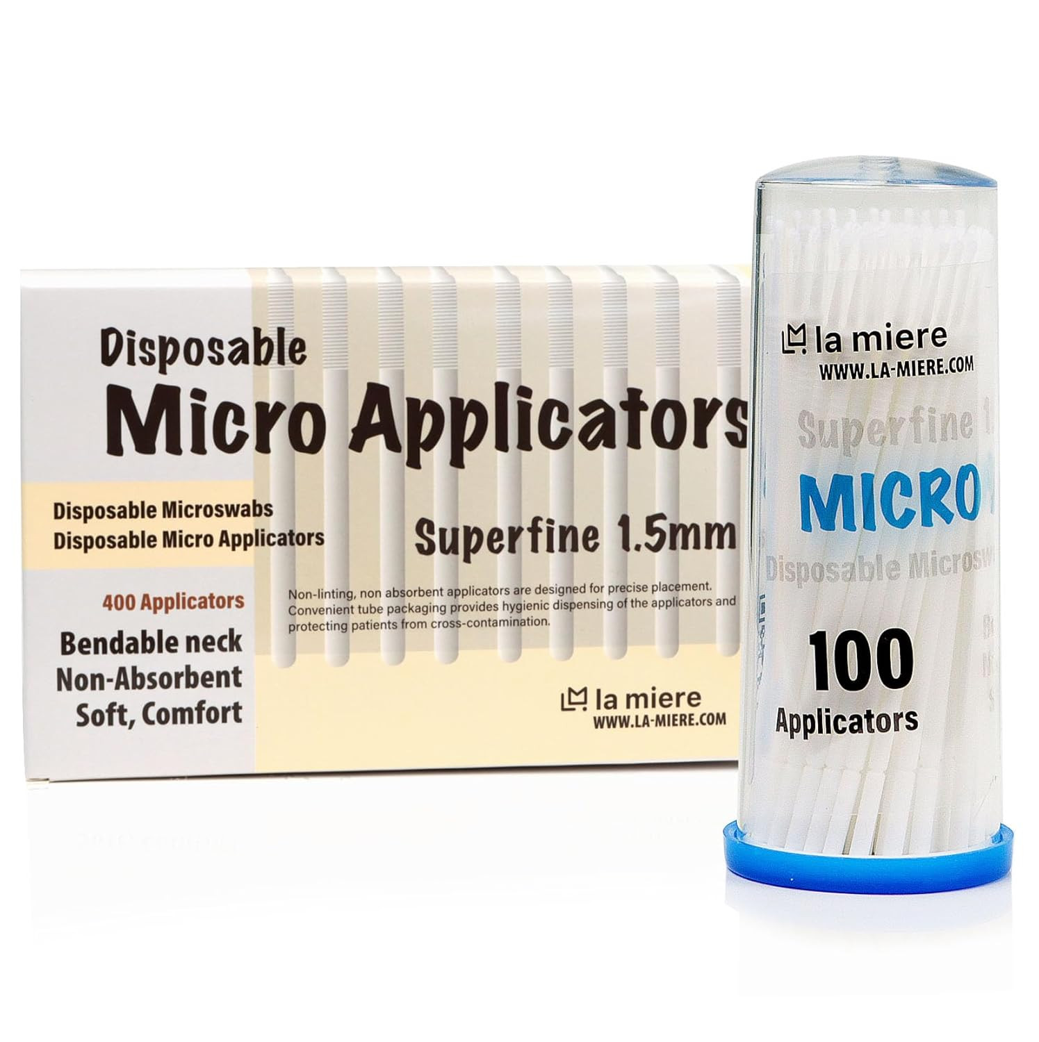 Caja de 400 aplicadores microcepillos dentales flexibles