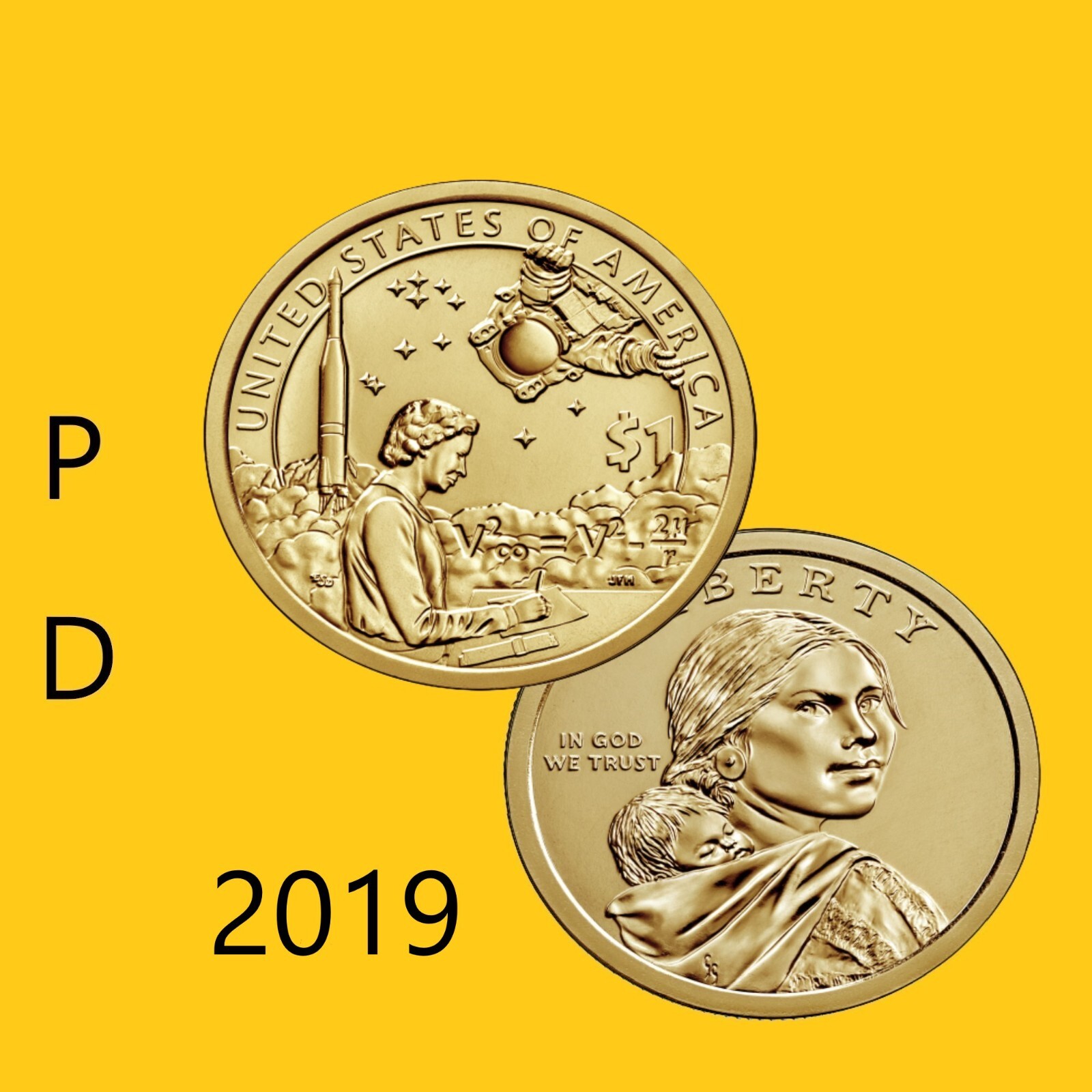 2019 P D (2 Coin) Native American Dollar Uncirculated Dollar