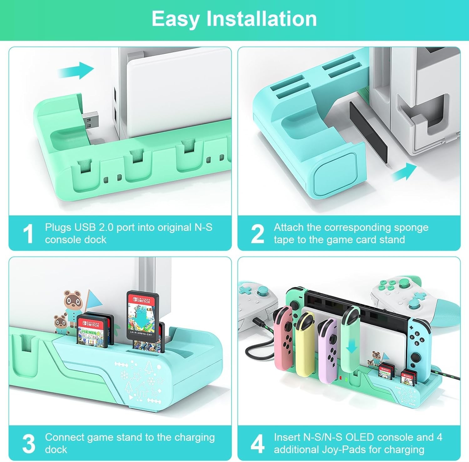 Switch Controller Charging Dock - Animal Crossing & Switch OLED Model Joycons, C