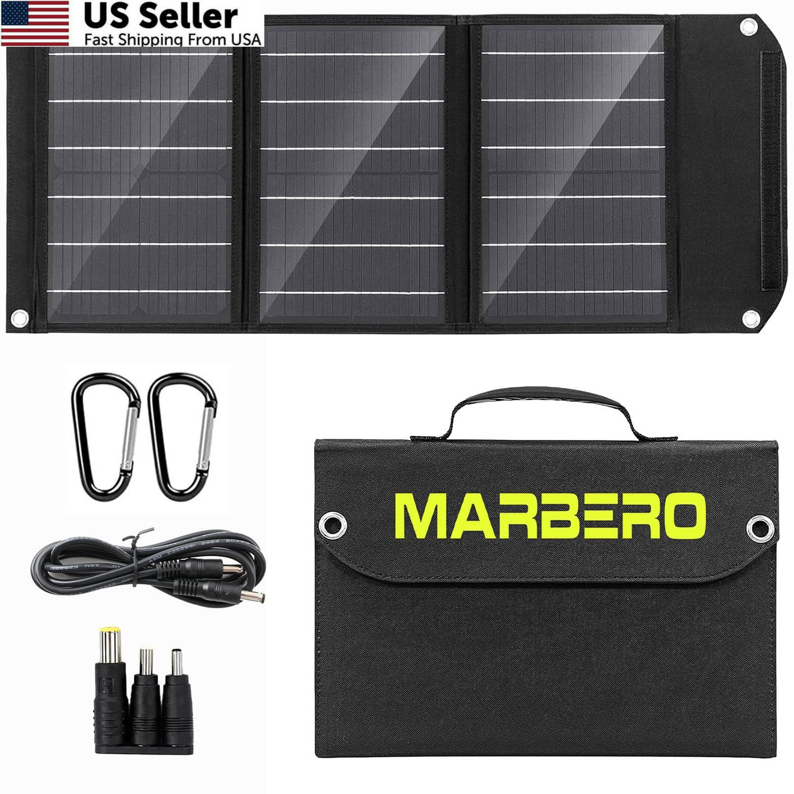 Portable Solar Panel 30W Foldable USB DC Waterproof Charger Camping USA