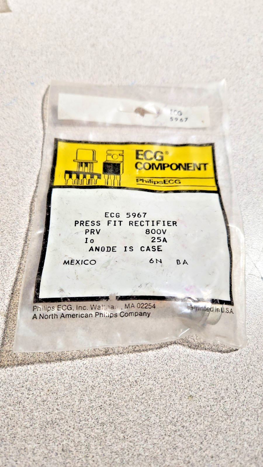 ECG5967 INDUSTRIAL RECTIFIER 800V 25A  SURGE 300A