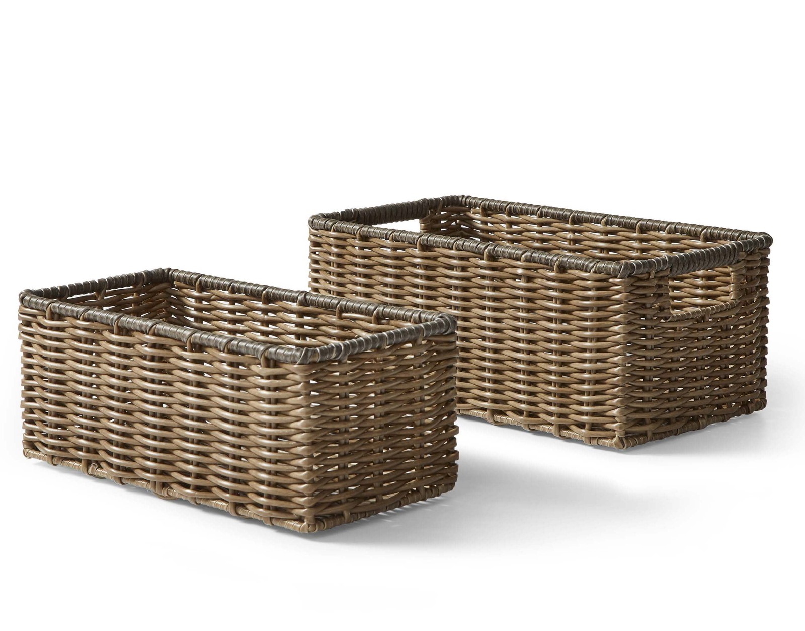 Better Homes & Gardens 2-Piece Poly Rattan Decorative Storage Basket Set