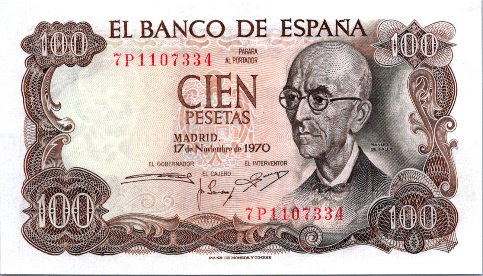 Spain 100 Pesetas 1970 Pick# 152A UNC