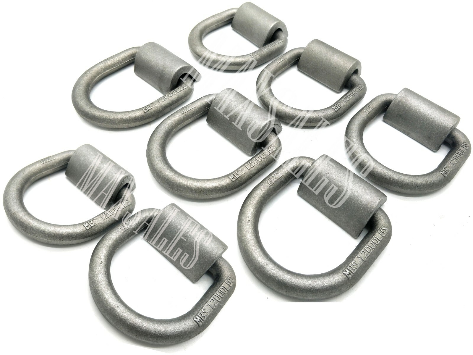 (8) 1/2" D Ring Weld-On Flatbed Truck Trailer Ratchet Strap Cargo Tie Down Ring