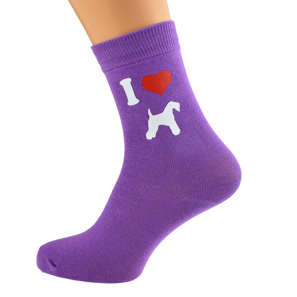 I Love Kerry Blue Terriers Ladies Purple Dog Socks UK Size 4-8 X6N143