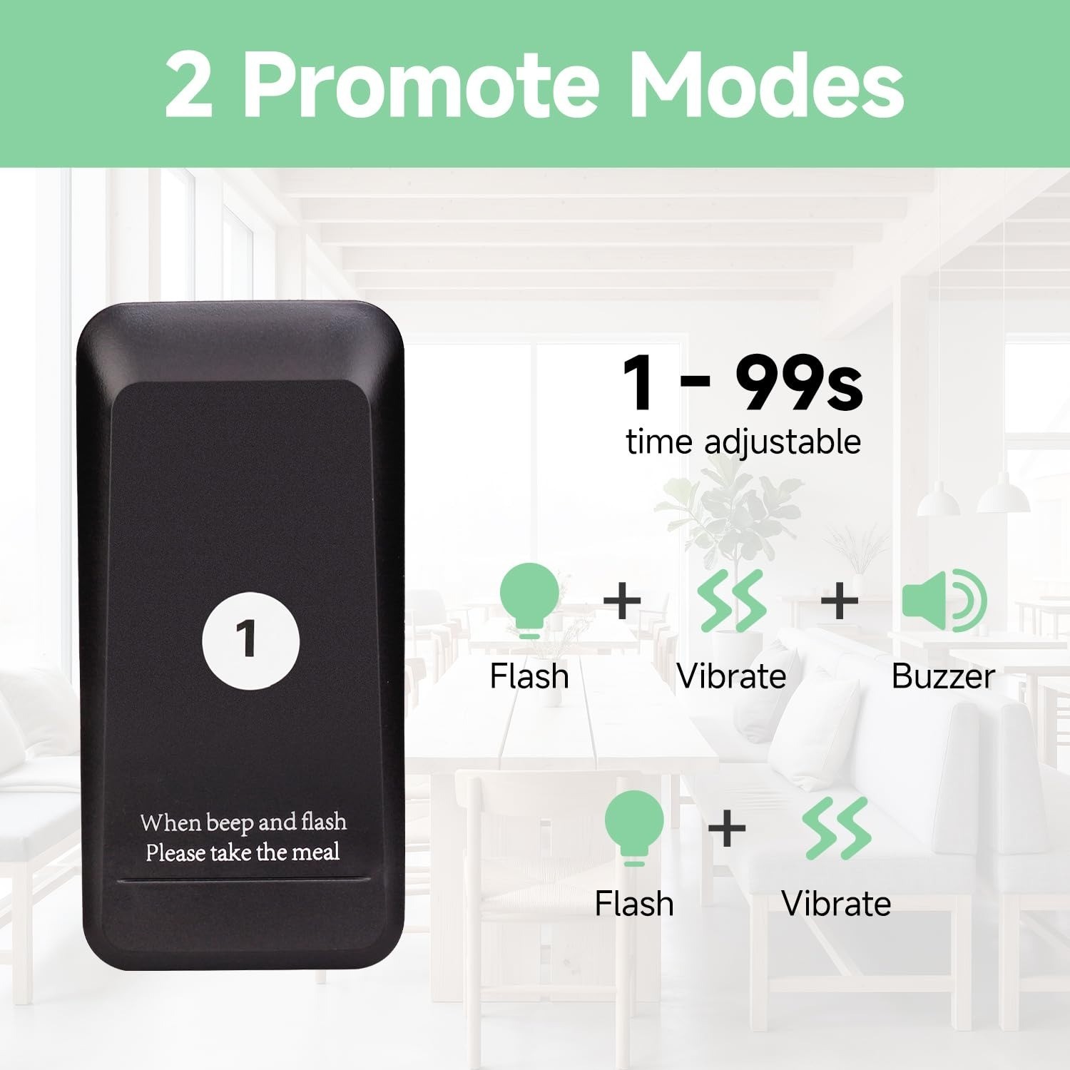 Restaurant Pager System 984ft Long Range Vibration Flashing Buzzer 16 Pagers