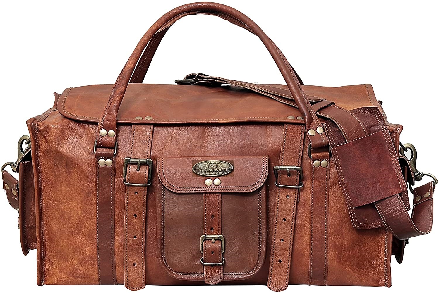 25" Leather Travel Men Duffel Luggage Gym Vintage Weekend New Orignal Retro Bag