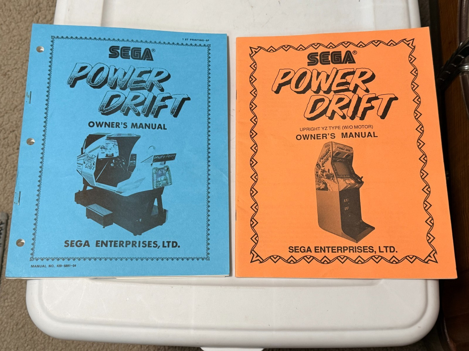 1987 SEGA FACTORY ORIGINAL POWER DRIFT OWNERS MANUAL SET