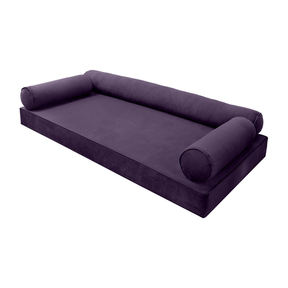 |SLIPCOVER ONLY| V6 Velvet Indoor Daybed Mattress Pillow Pipe Trim Full AD339