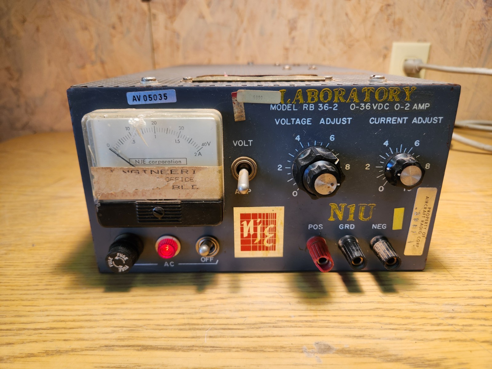 NJE Corp RB 36-2 Laboratory DC Power Supply - Untested