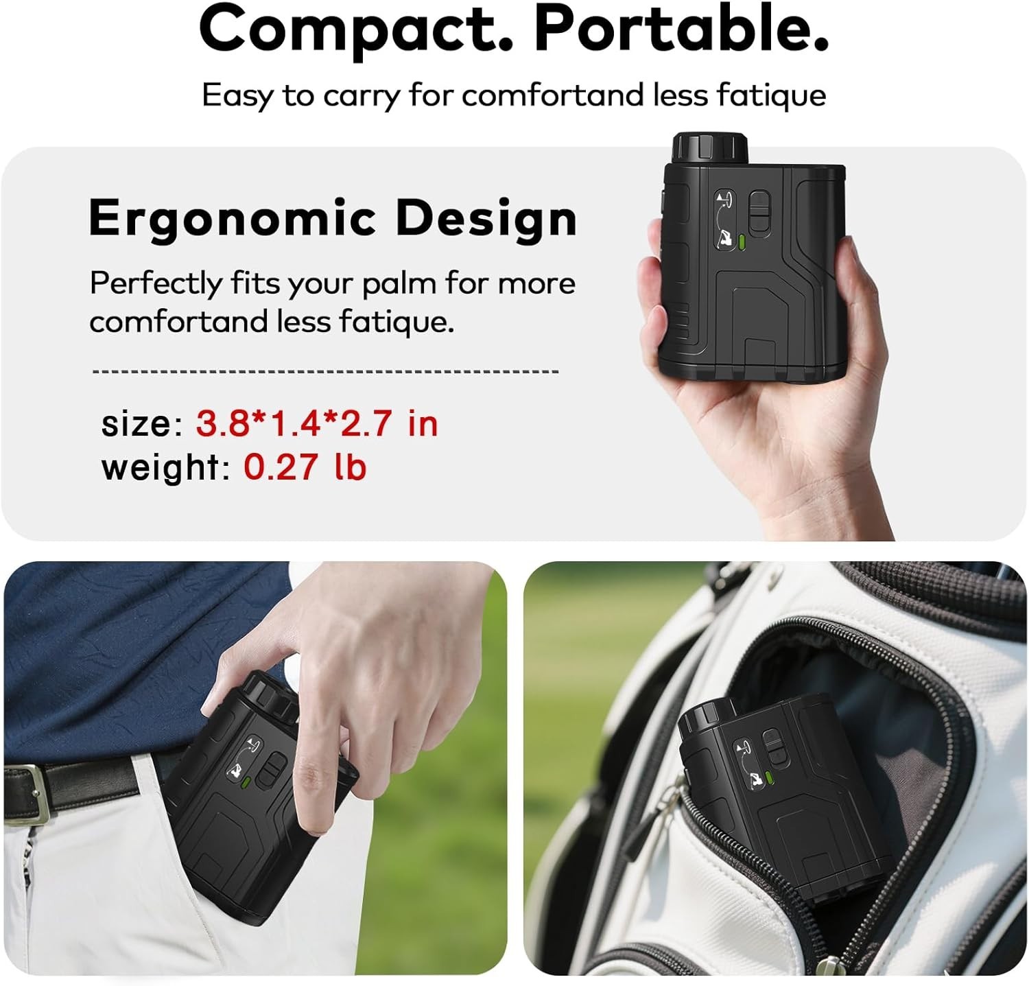 1200Yards Range Finder Golf with Slope, 7X Magnification Range Finder, Lightweig