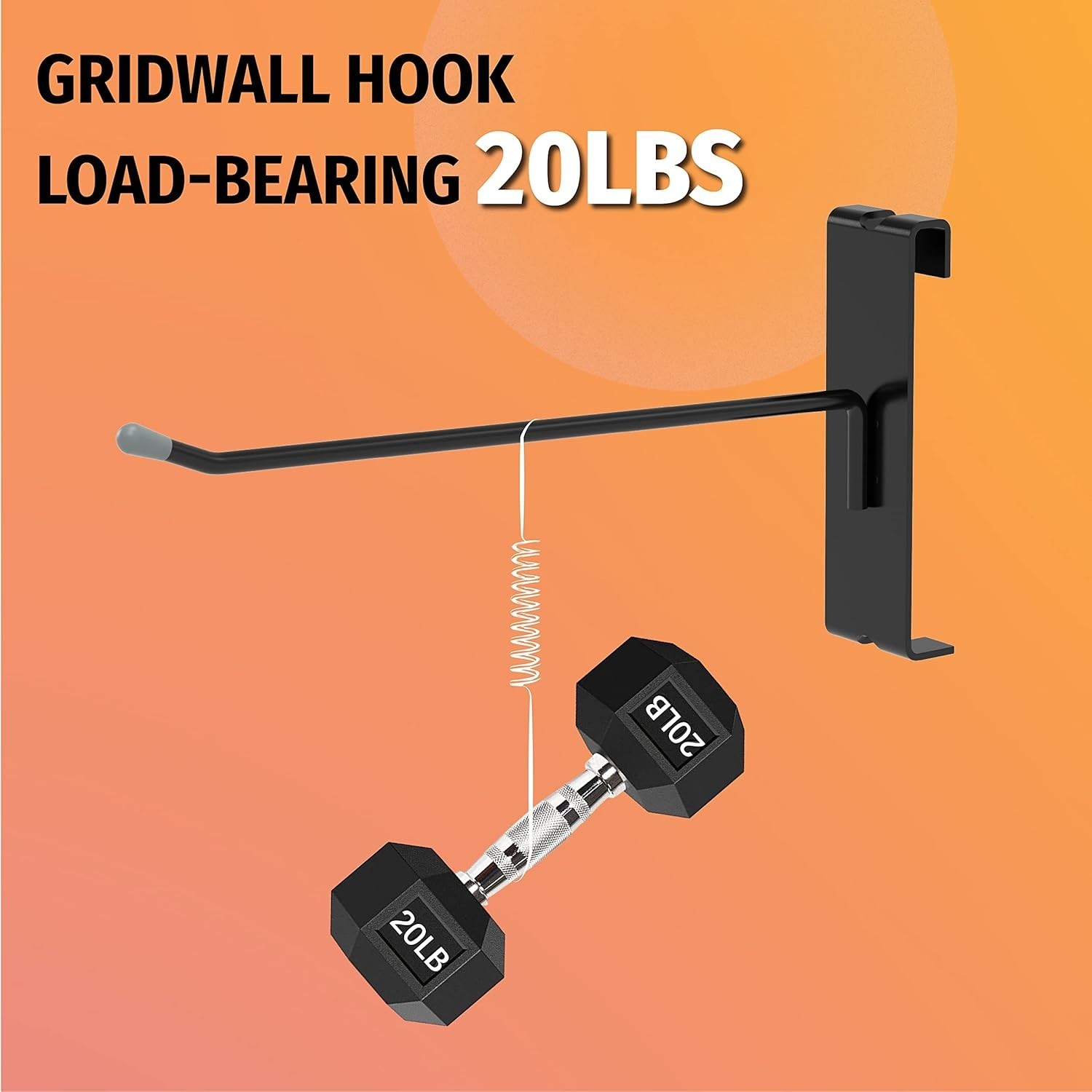 50 Pack 6" Black Gridwall Hooks | Fits 3x3 Grid Panels