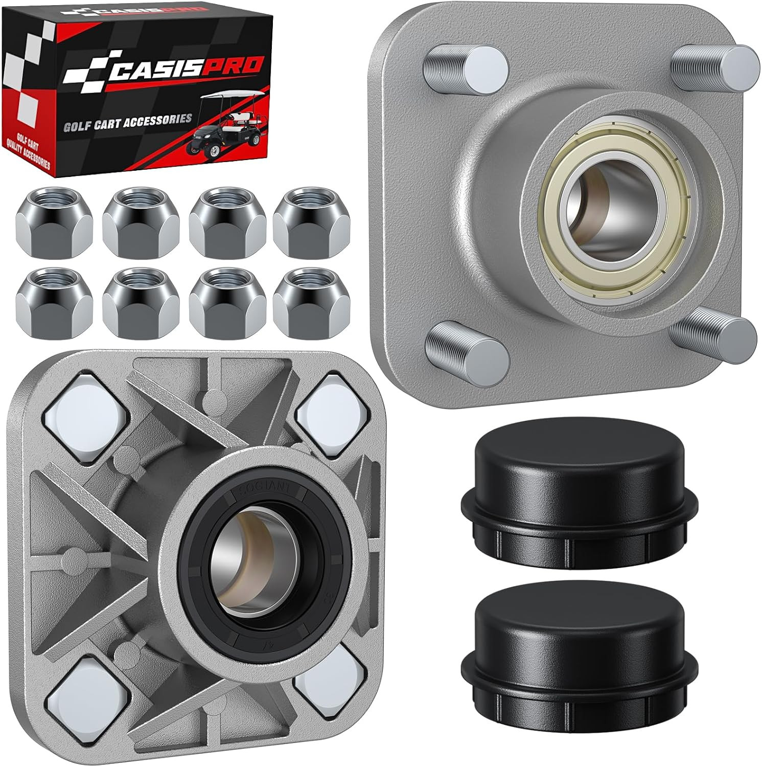 2PCS Golf Cart Front Wheel Hub Assembly for Yamaha G2 G8 G9 G14 G16 G19 G22 G29