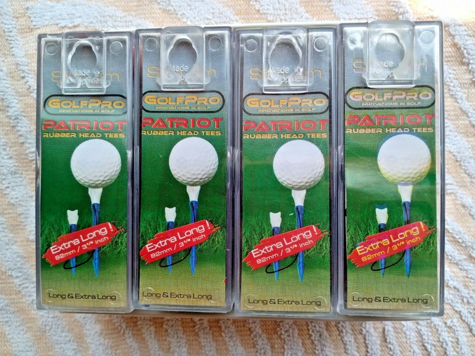36 GOLF TEES Patriot Rubber Head XL Tees Driver/Wood Special Anchor Cord 3.25"