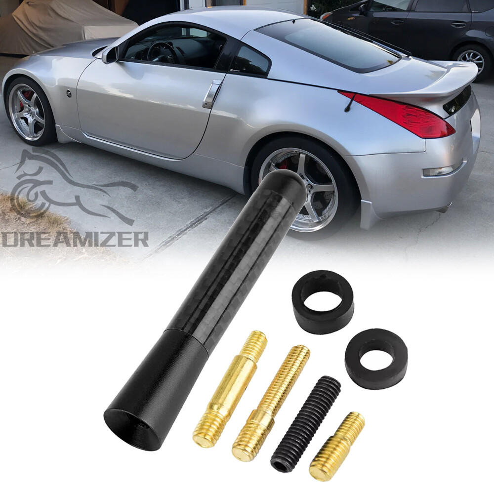 3'' Short Black Carbon Fiber Antenna Mast Radio AM/FM For Nissan 350Z 2003-2009