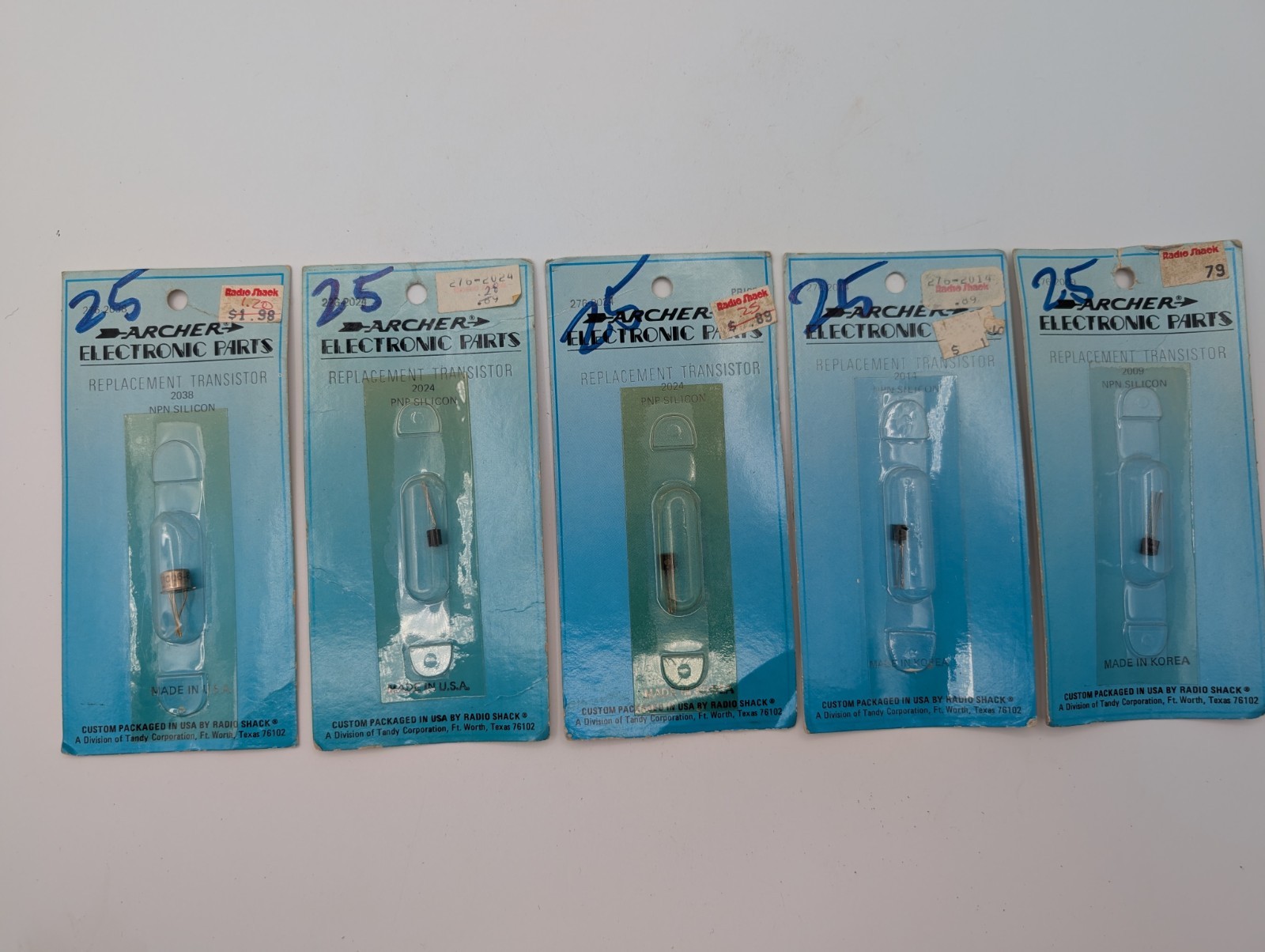 Vintage Radio Shack Archer Replacement Transistor Lot NPN PNP 2038 2024 2014 NOS