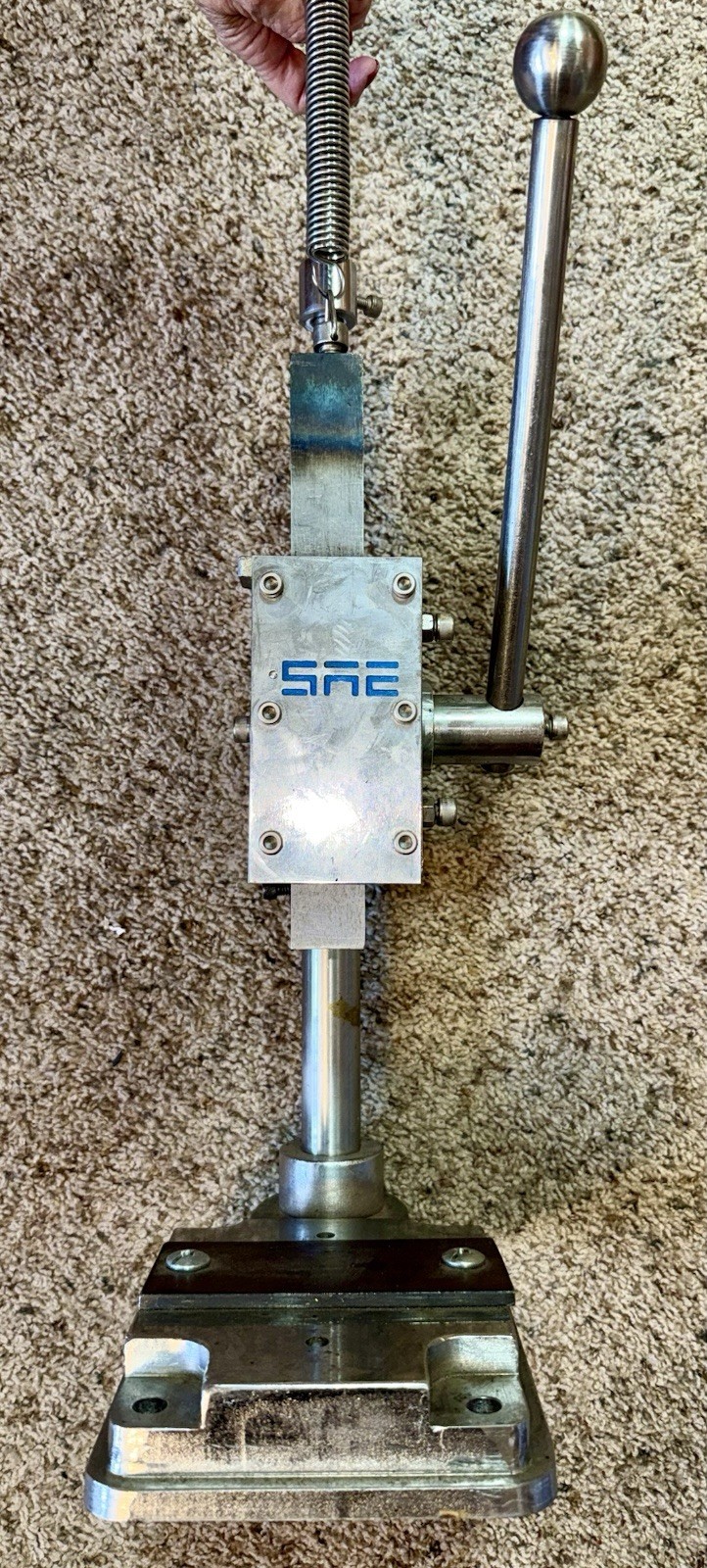 Solid Stainless Steel Arbor Press w Retract Spring