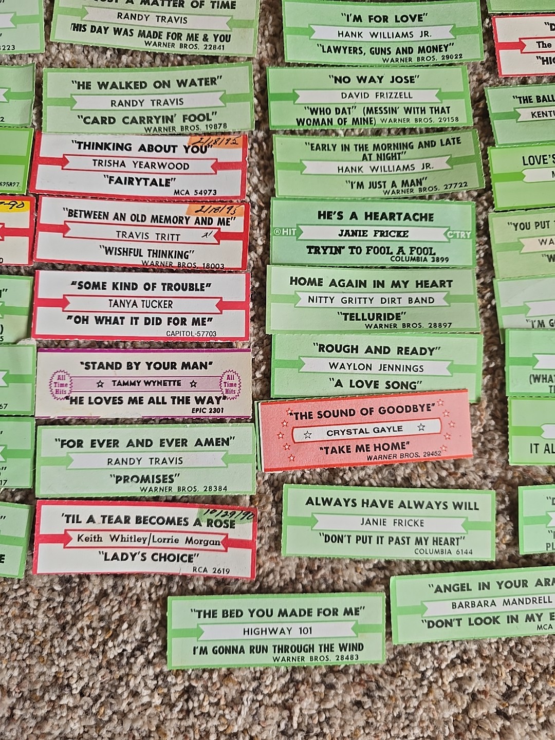 LOt OF 50 JUKEBOX TITLE STRIPS