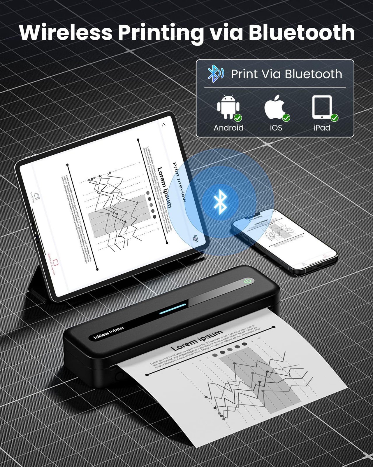 Itari Portable Printer - Portable Printer Wireless for Travel, Bluetooth Prin...