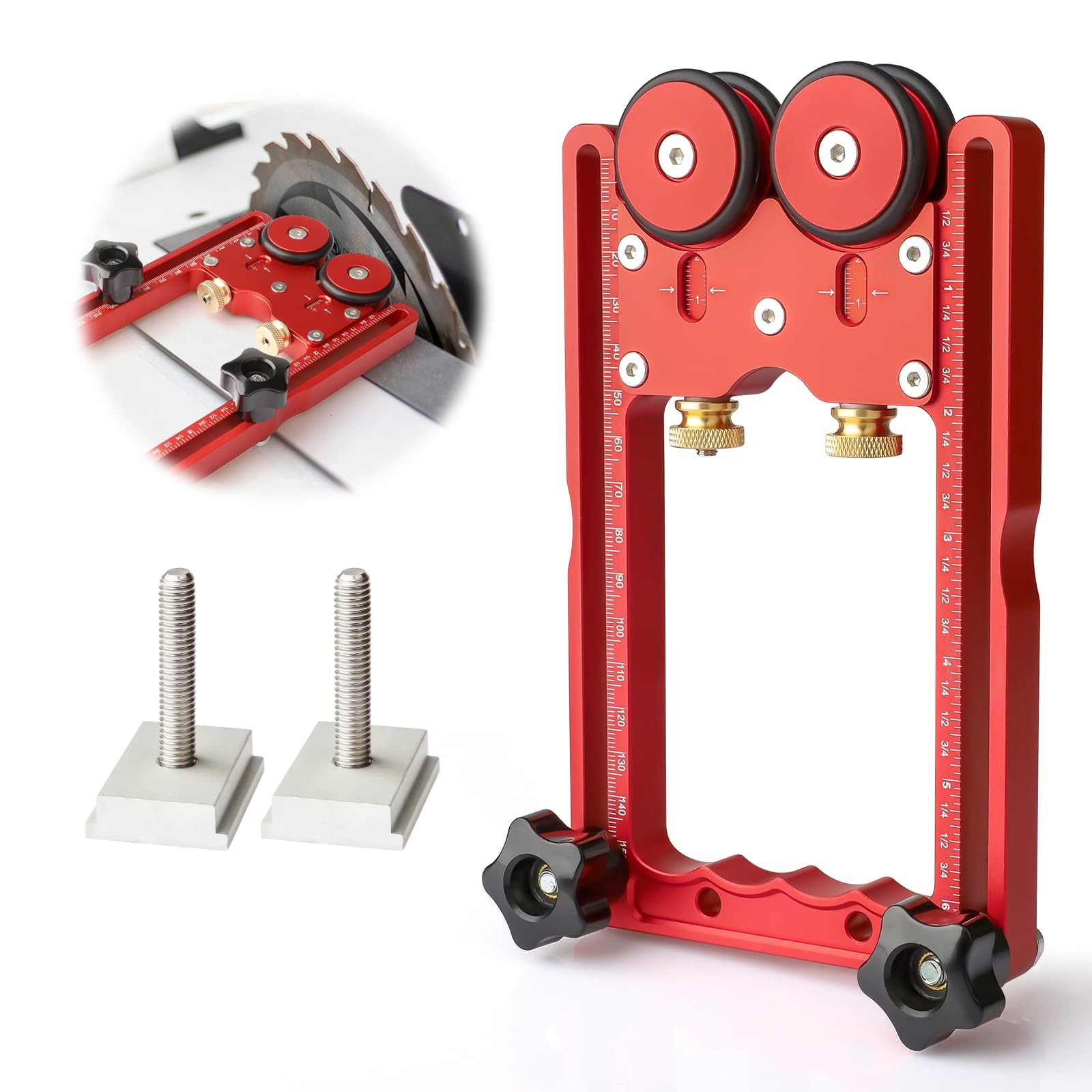 Featherboard for Table Saws, 2 in 1 Thin Rip Jig Guide Feather Boards for Tab...