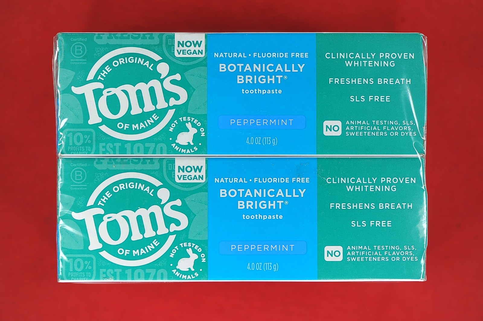 Tom's Of Maine Vegan Botanically Bright Natural Toothpaste Peppermint - 6-Pack