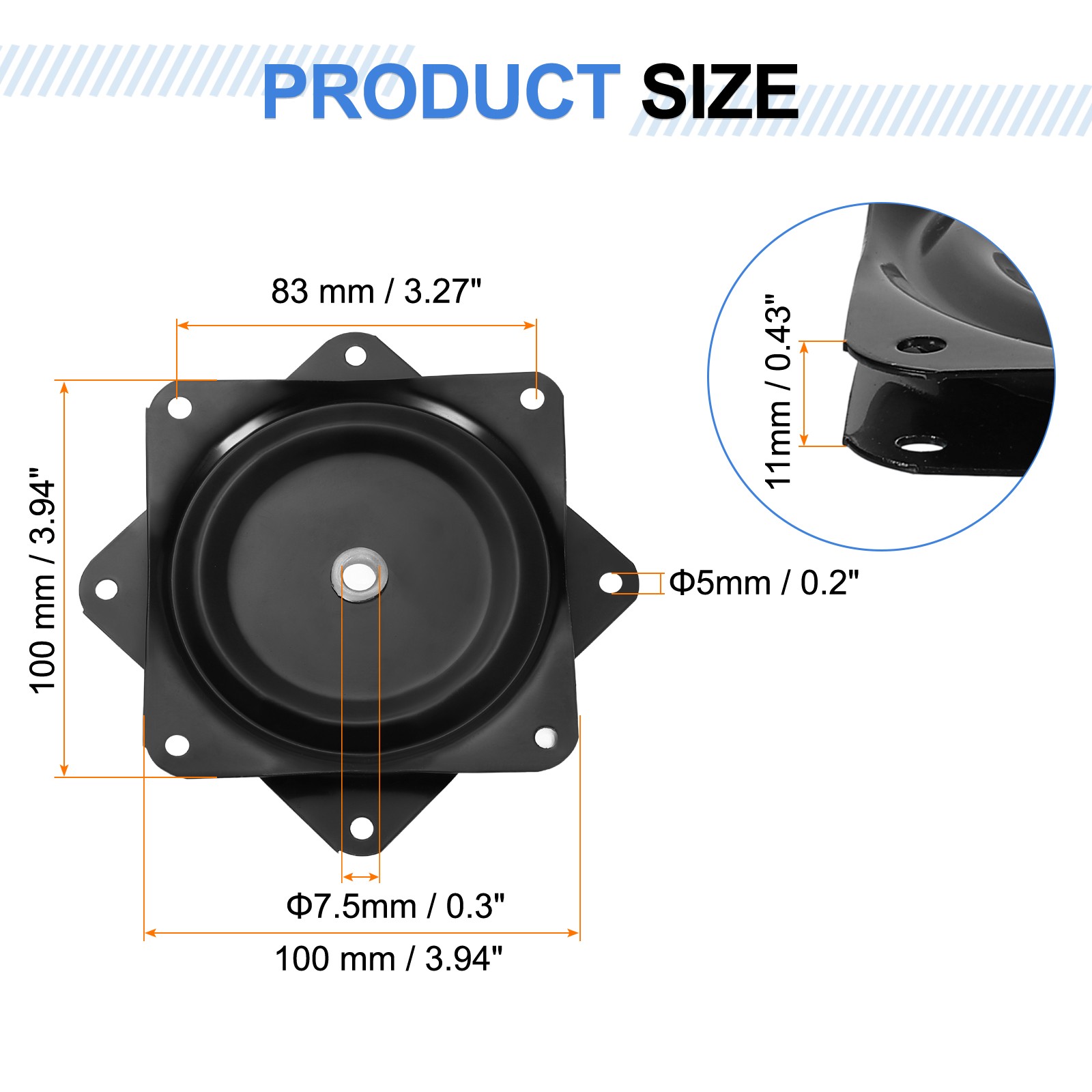 4" Bar Stool Swivel Replacement 360° Rotation Lazy Susan Turntable