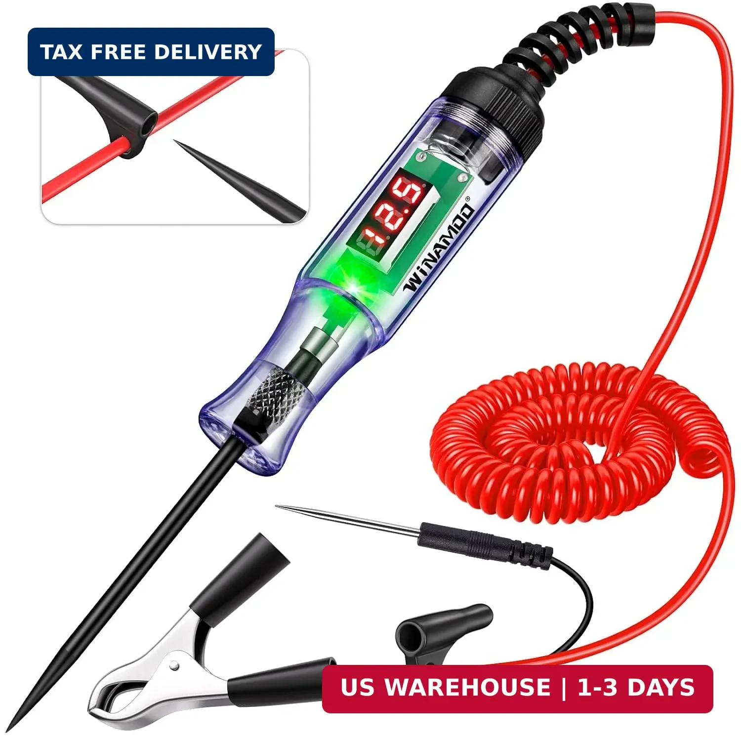 Upgrade Automotive Test Light with 3-80V LED Digital Voltage Display, Auto Circu