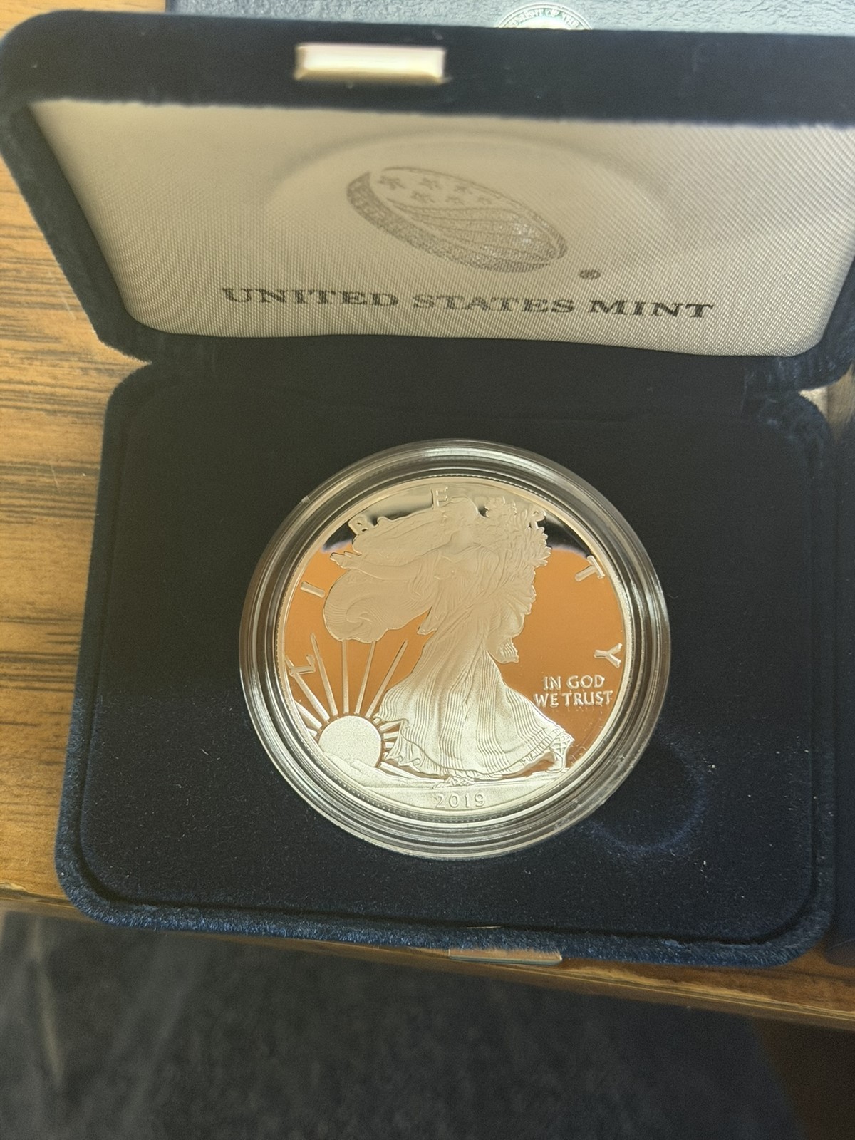 2019 S (PROOF) Silver American Eagle With Box and COA