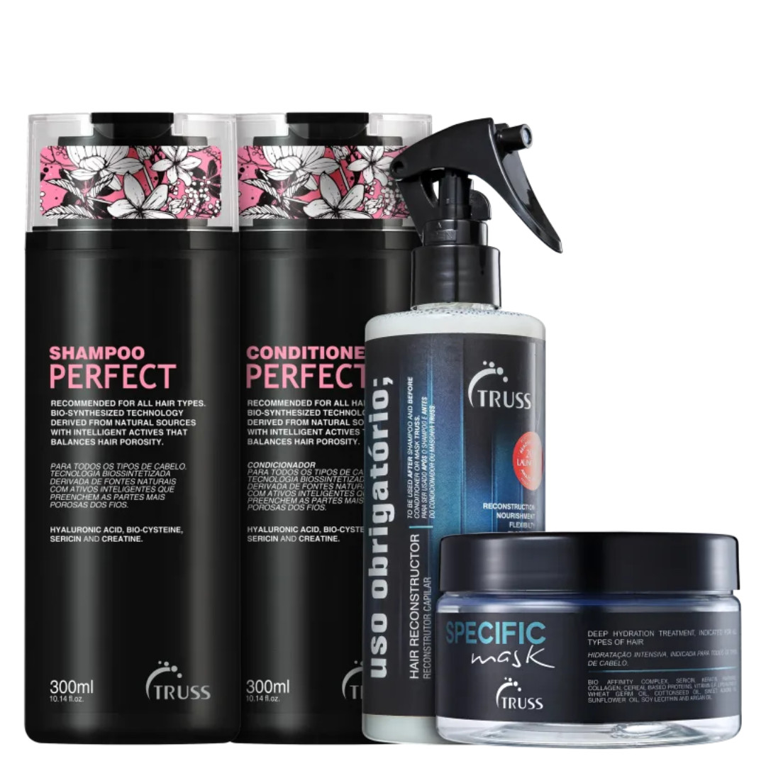 TRUSS Perfect Hair Kit – Shampoo, Conditioner, Deluxe  Prime & Specific Mask Set