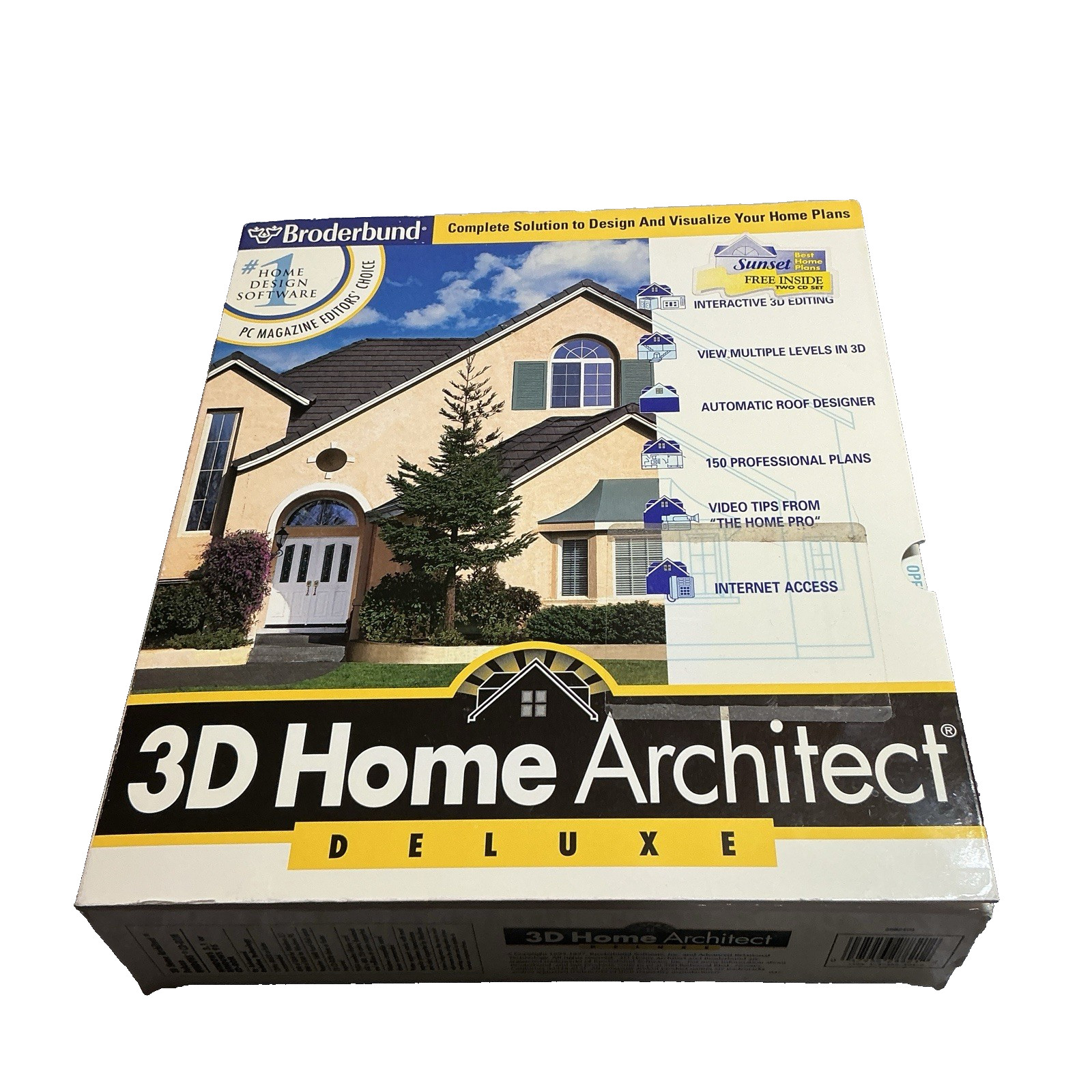 Broderbund 3D Home Architect DELUXE Package Computer Program Windows 3.1 or 95
