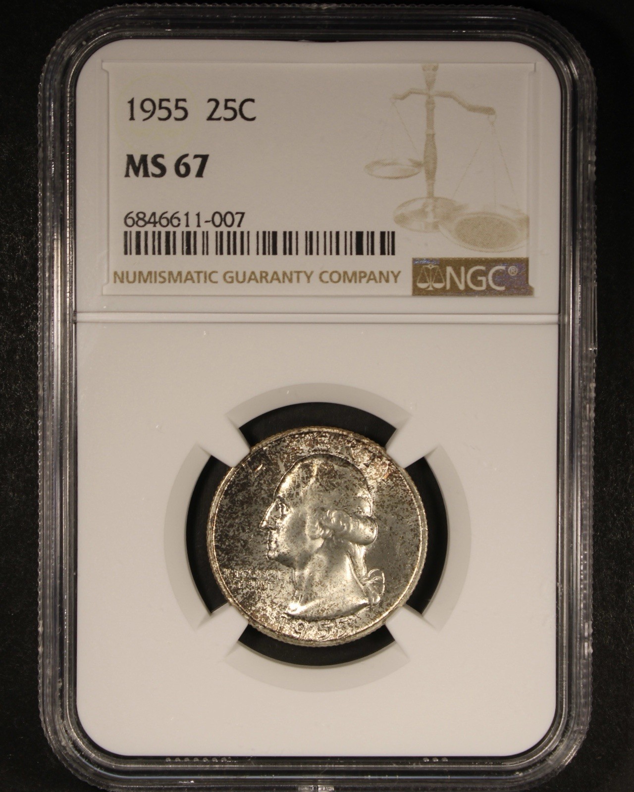 1955 Washington Quarter - 25c NGC MS67 - Tough Issue!