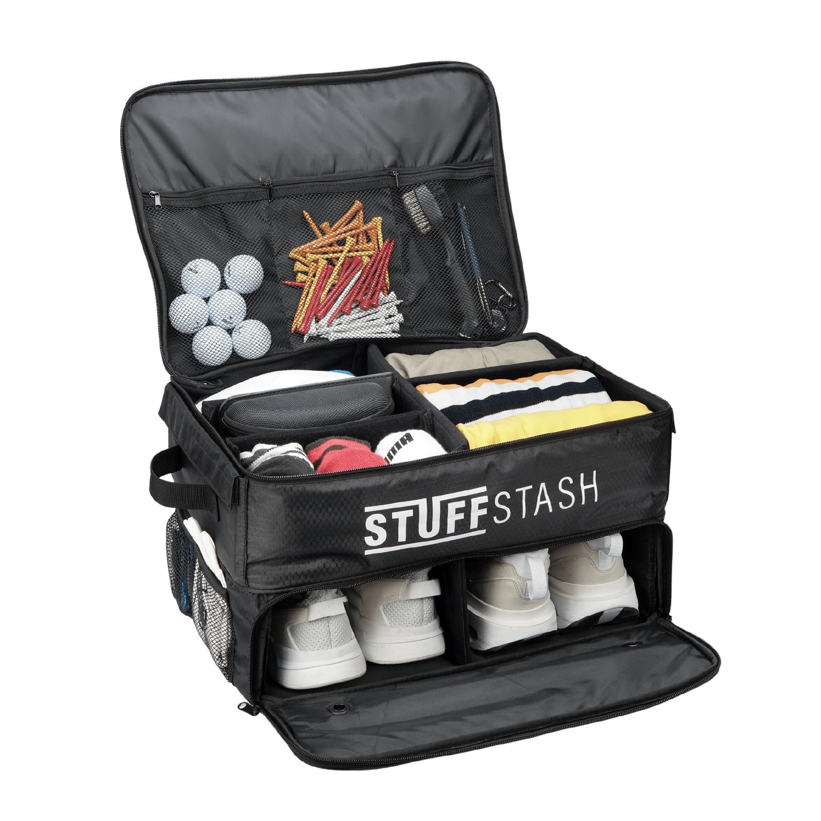 New STUFFSTASH Golf Trunk Organizer for Car Rigid Wont Collapse Ventilated Shoe
