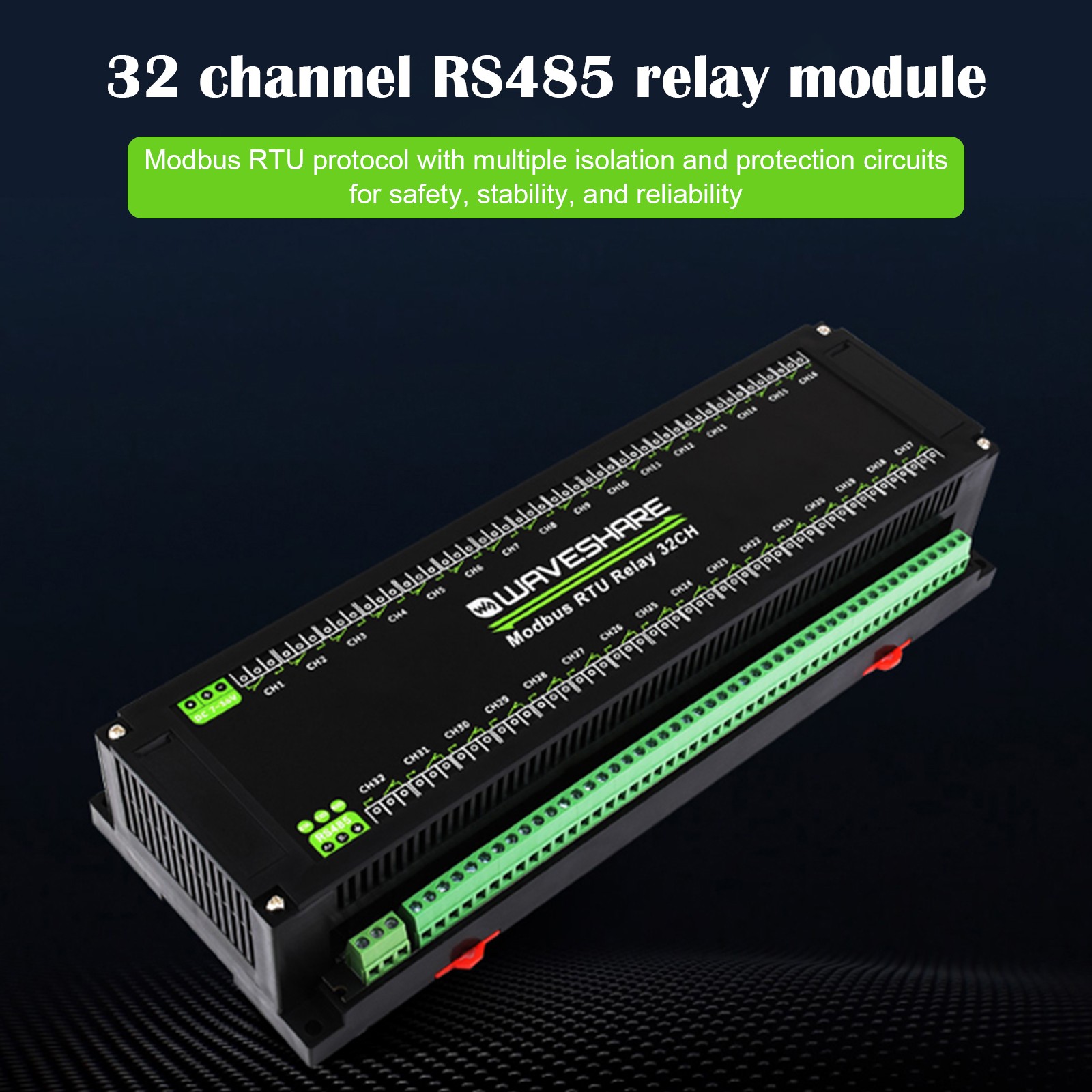 32-channel RS485 Interface Relay Module Multiple Isolation Protection Circuits·