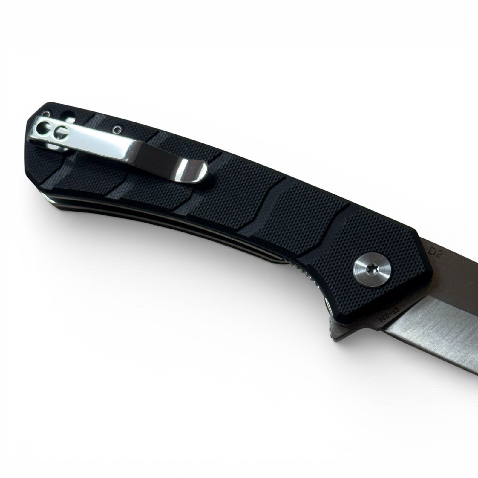 Eafengrow EF 234 Tactical Knife G10 Handle D2 Blade Black New + Free Folder