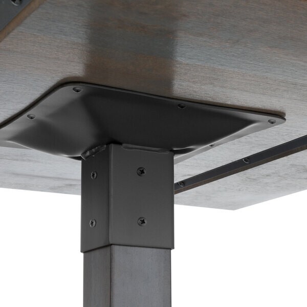 30" x 96" Rectangular Solid Wood Live Edge Restaurant Table Top in Gray Wood