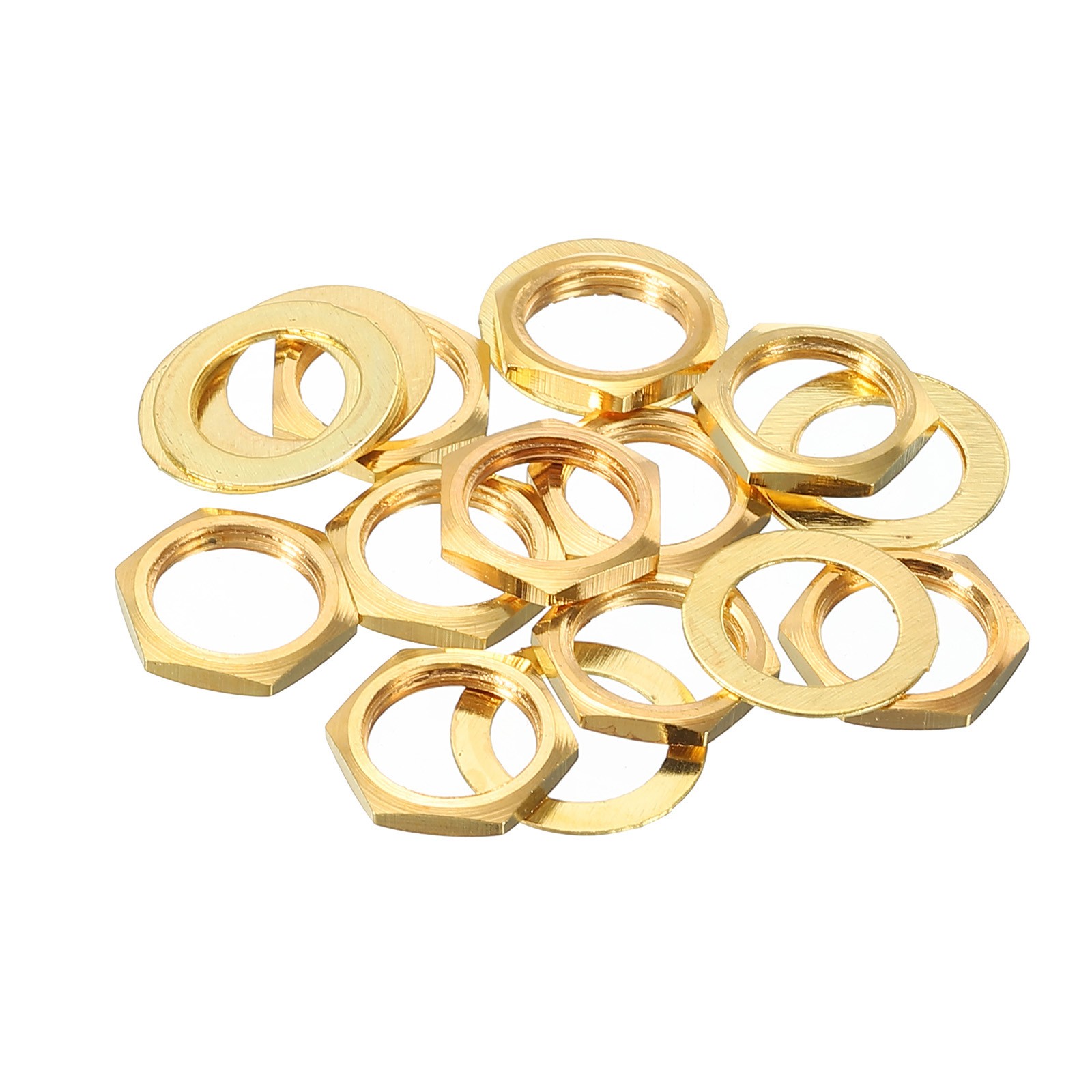 5 Set Guitar Nuts Washers 3/8 Inch Guitar Input Output Jack Socket Nuts Gold