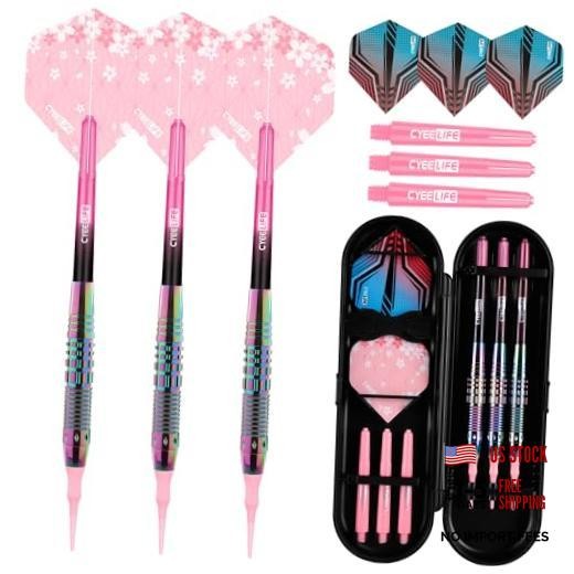 Soft Tip Darts Set - Professional Darts Plastic Tip Sets with Brass Barrel +