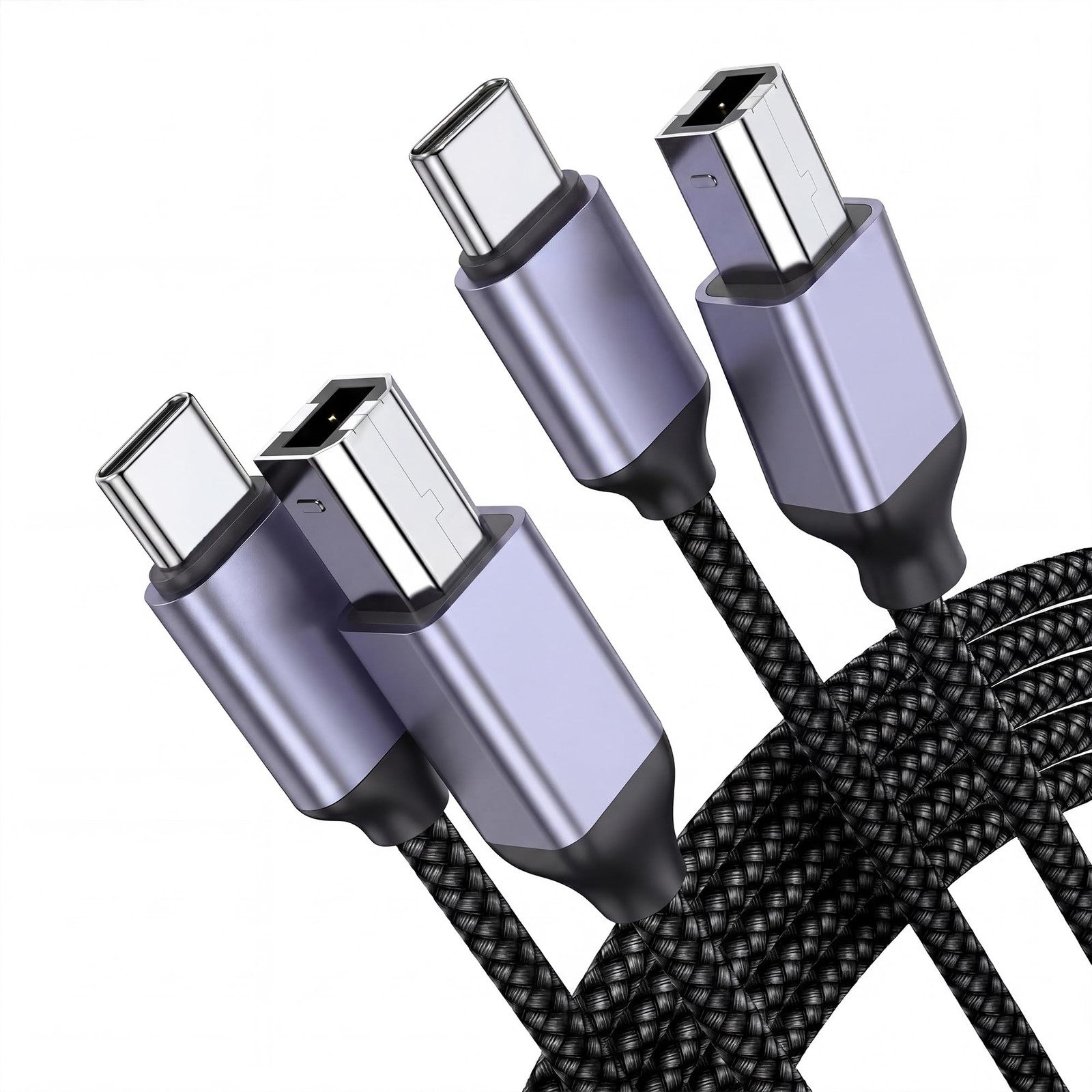 HOYAWU USB B to C Printer Cable 6.6FT, Nylon Braided MIDI for...