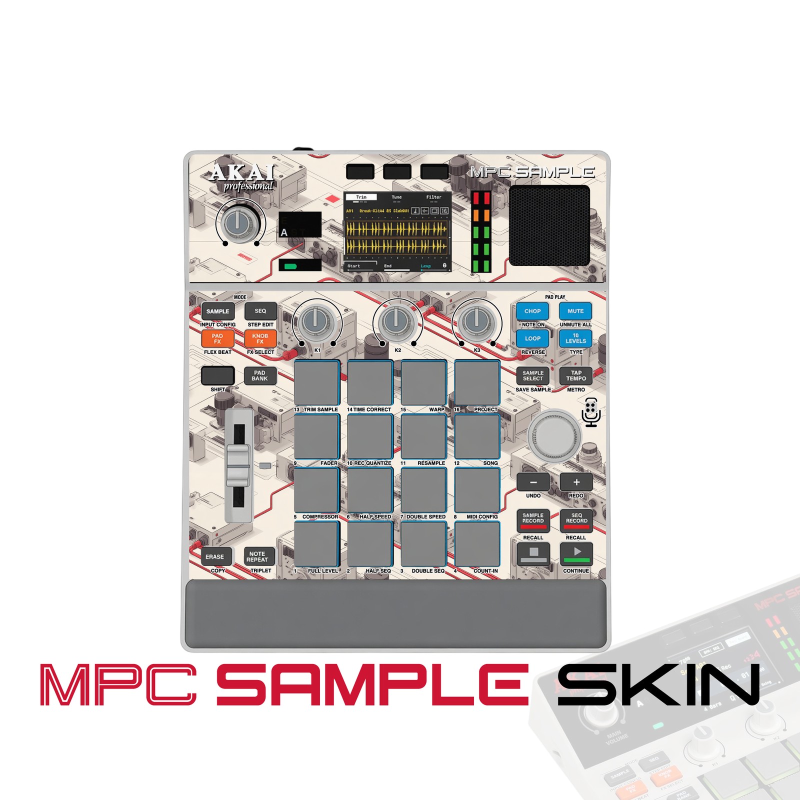 Akai MPC Sample Skin / retro blueprint whisper