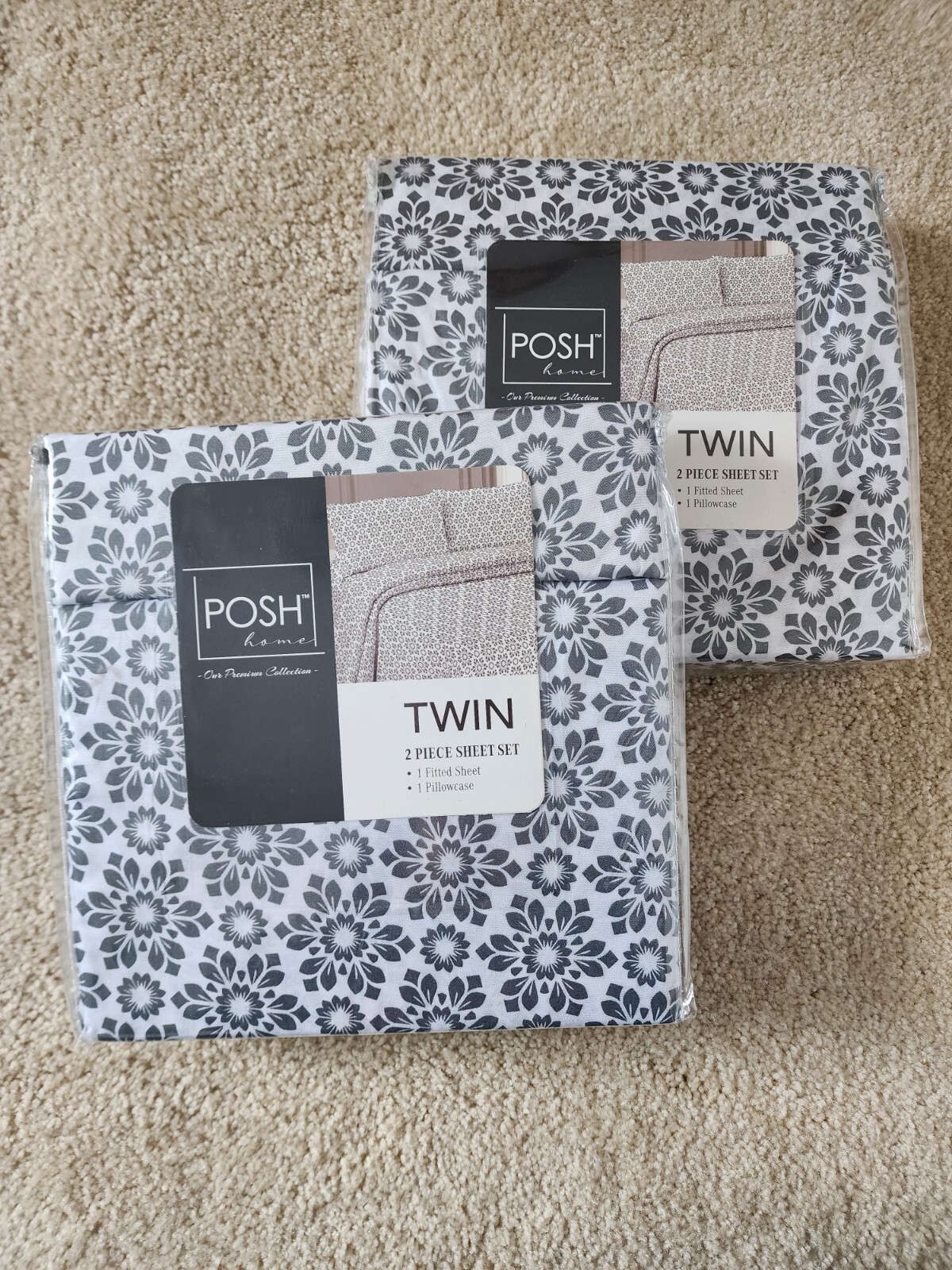 Set Of 2 Posh Home Twin 2 Piece Sheet Set