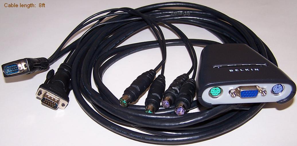 BELKIN PS/2-Port KVM Switch + Built-in Cables F1DK102P