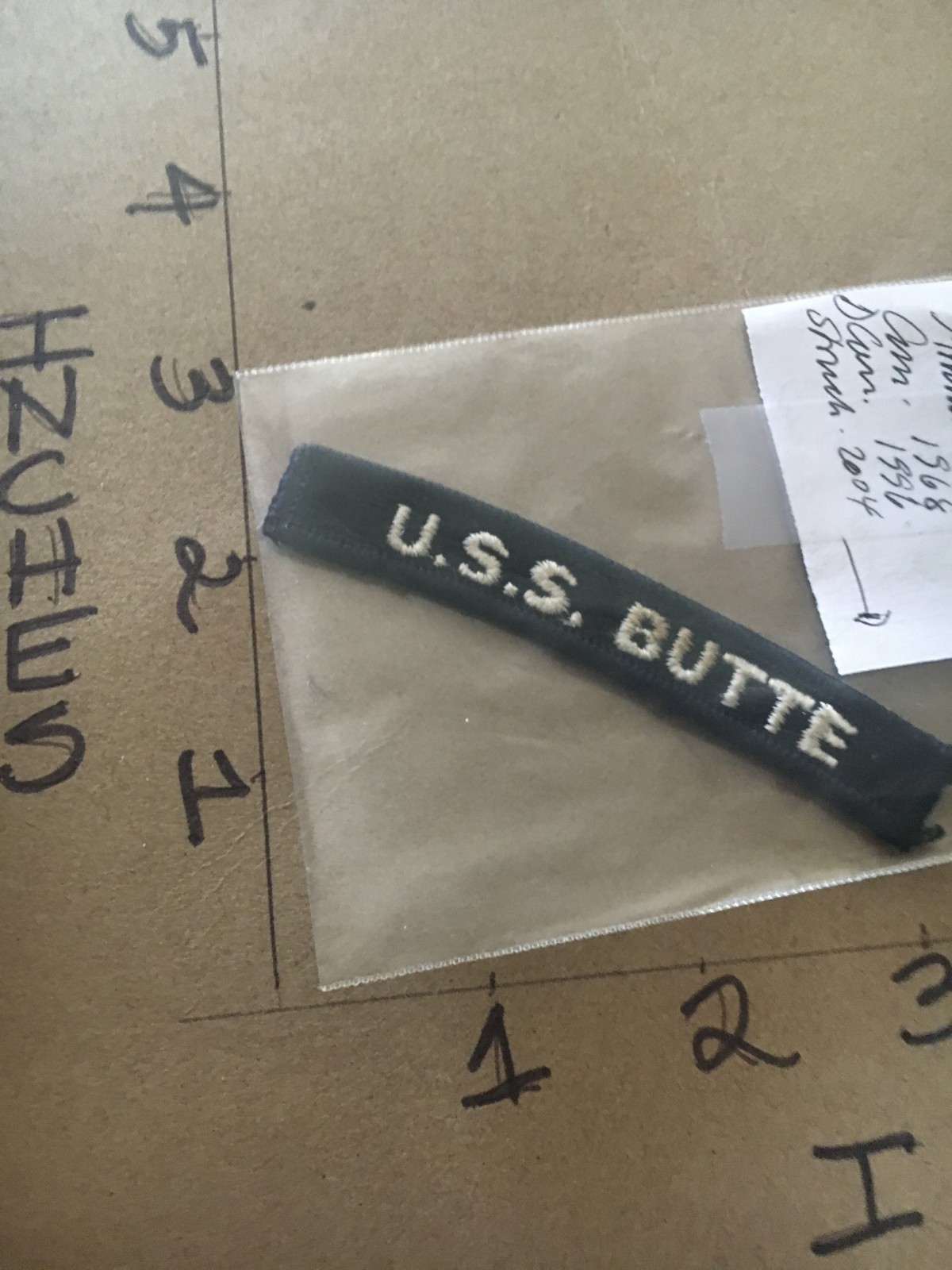 US NAVY SHOULDER STRIP TAB *** rocker *** Patch USS Butte