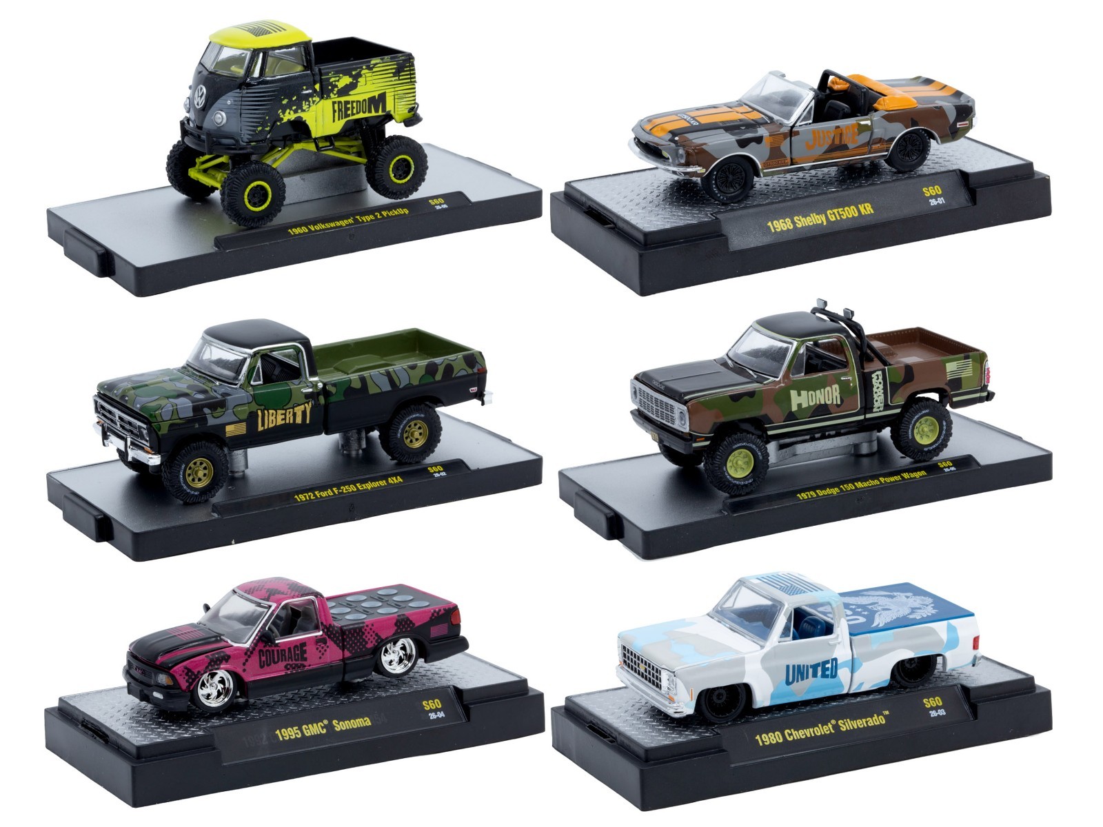 AUTO MEETS 6 CARS SET RELEASE S60 IN CASES 1/64 DIECAST BY M2 MACHINES 32600-S60