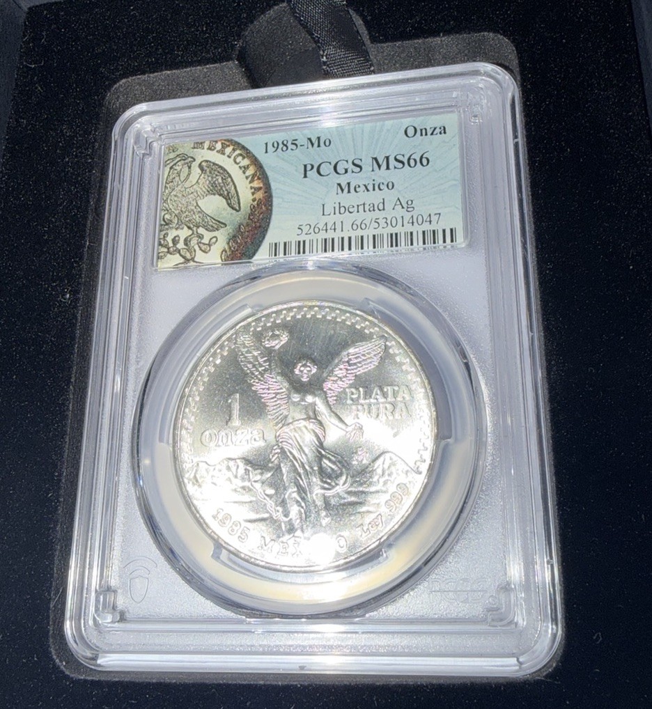 1985-Mo MEXICAN LIBERTAD NGC MS66 LEGACY BOX SERIES III 1 OZ SILVER ONZA