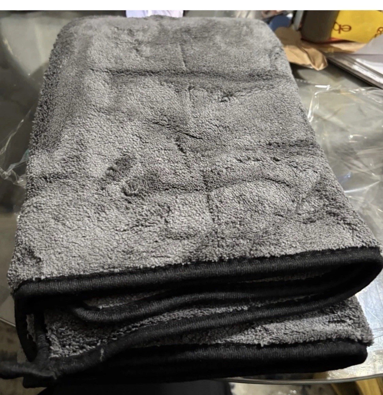 36 X 25 Large Microfiber Car Detailing Drying Towel Gray Absorbent Set Of 2