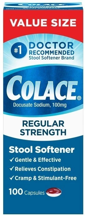 Colace 100mg Nausea Treatment Capsule - 100 Count EXP 05/2026+