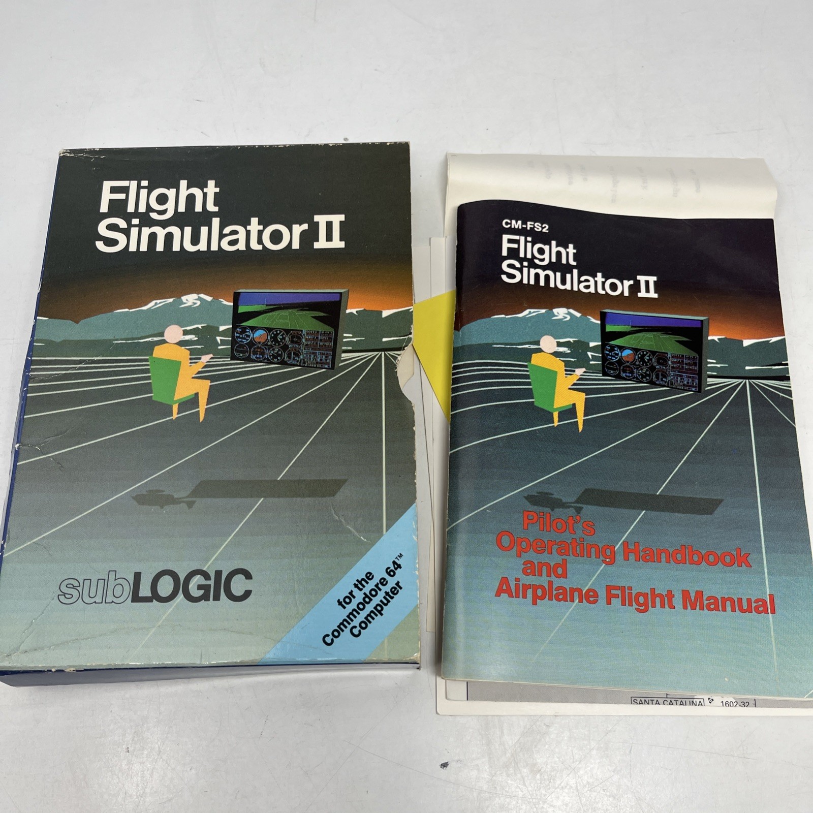 Commodore 64 Flight Simulator II A2-FS2 SubLogic NO GAME DISK 80s