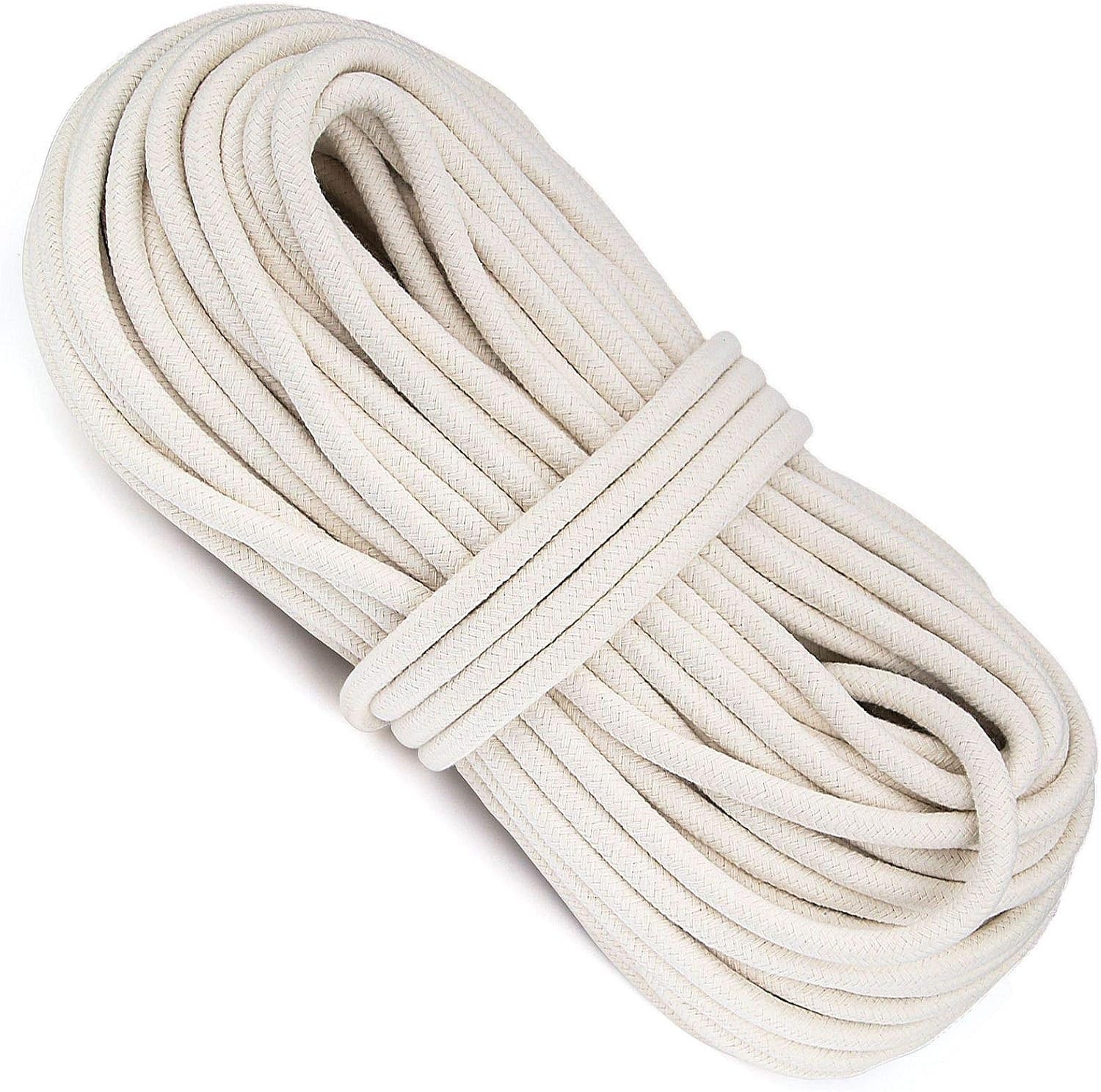 3/8 Inch x 164 Feet Natural Cotton Rope White Heavy Duty Clothesline Cord Cra...