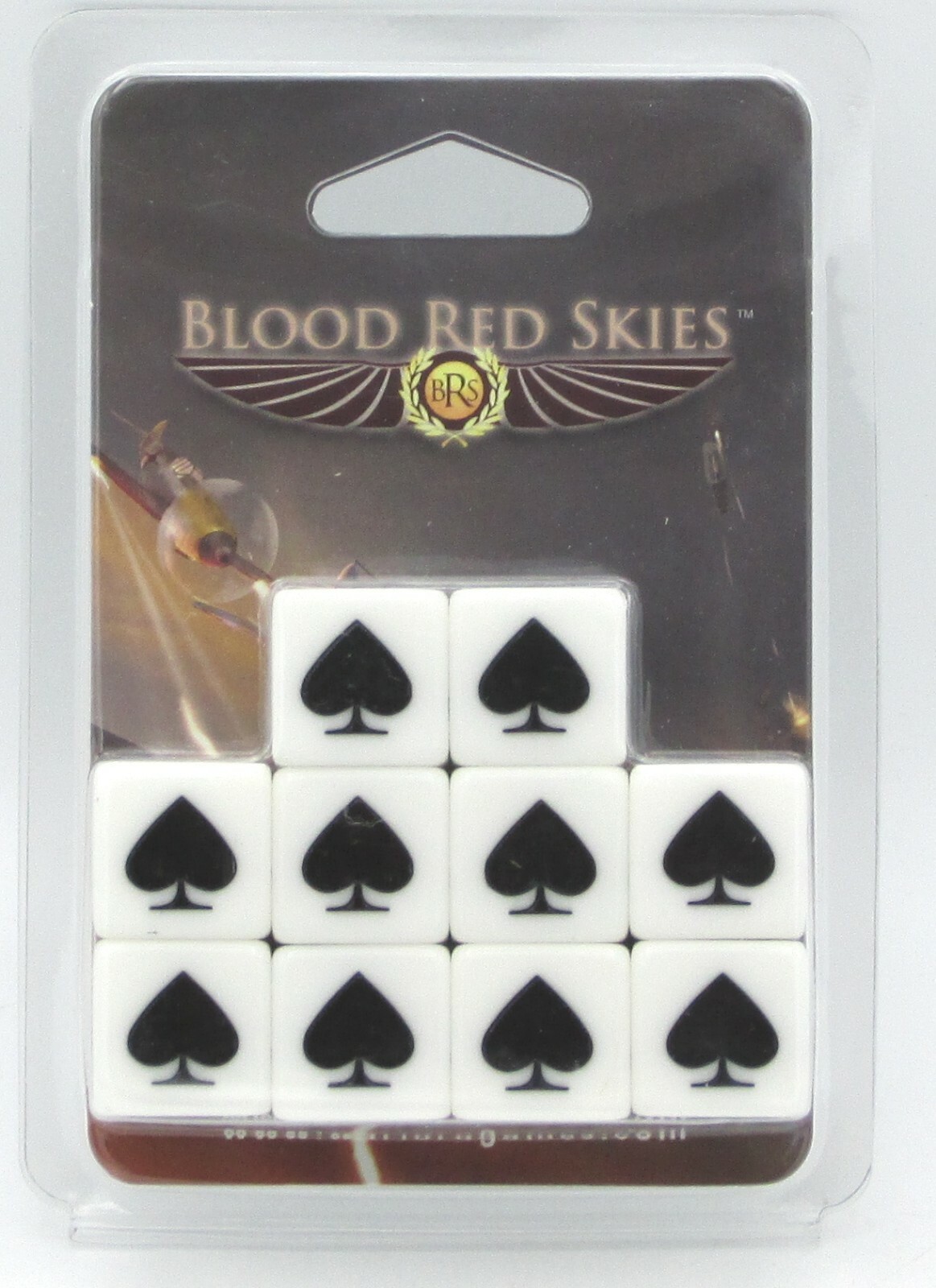 Blood Red Skies 773410001 Game Dice (Set of 10 d6s) Ace of Spades & Tally Marks